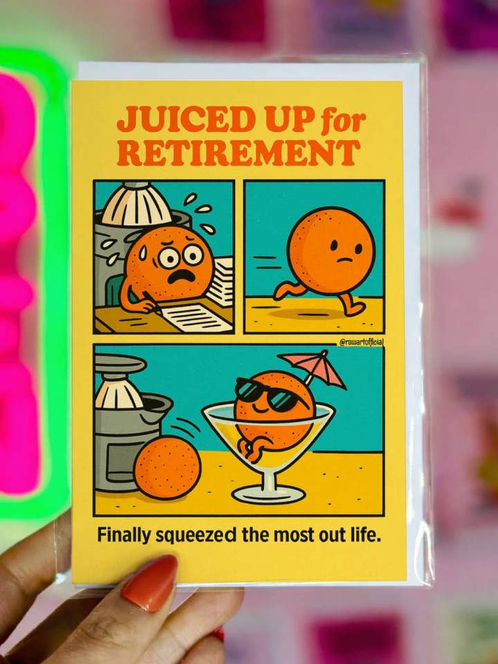 Carte de retraite amusante – Boosté pour la retraite pour la vente par Hot Mess Paper Co.