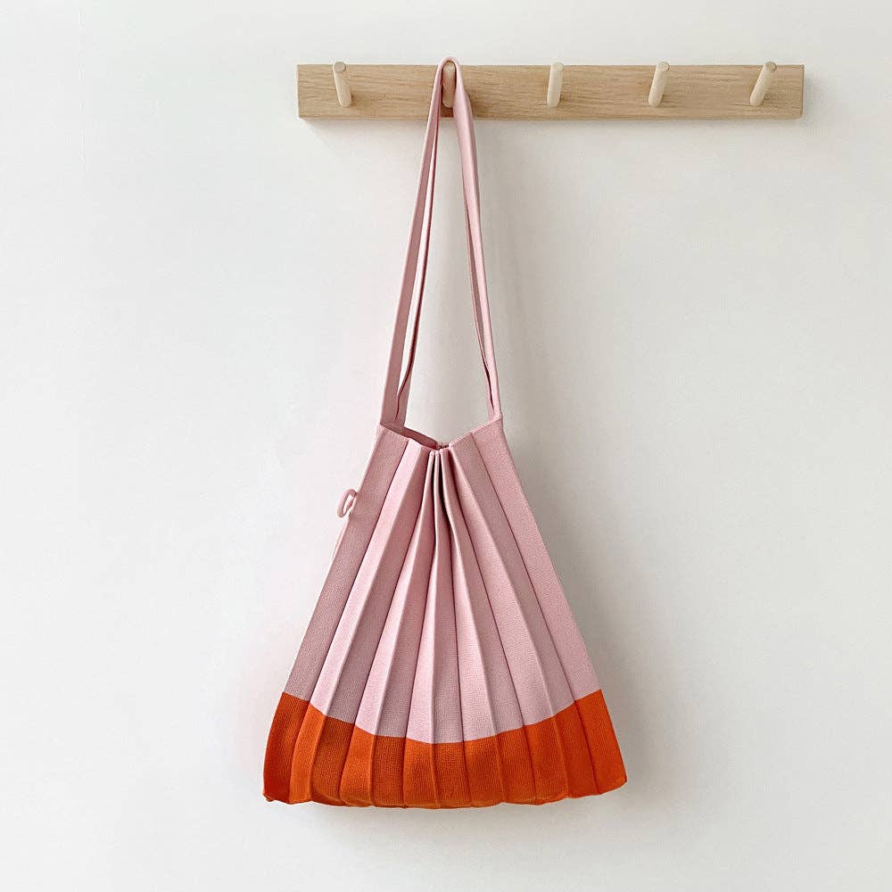 SueSilkHK – Engroshandel Tote bag - Dame – Ny single-skulder harmonika taske - Håndlavet farverig strikket tote til studerende og damer0