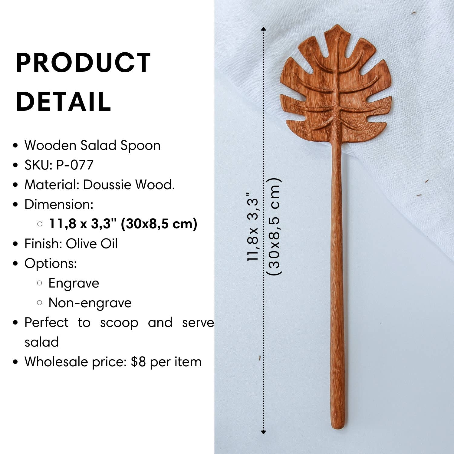 194 Craft House – Großhandel Servierbesteck – Holz-Salatzangen – Küchen-Servierbesteck10