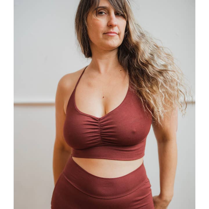 UNA PLUMA - Wholesale Bralette - Women's - Organic Bralette - Cross Back Organic Cotton Bra Top4