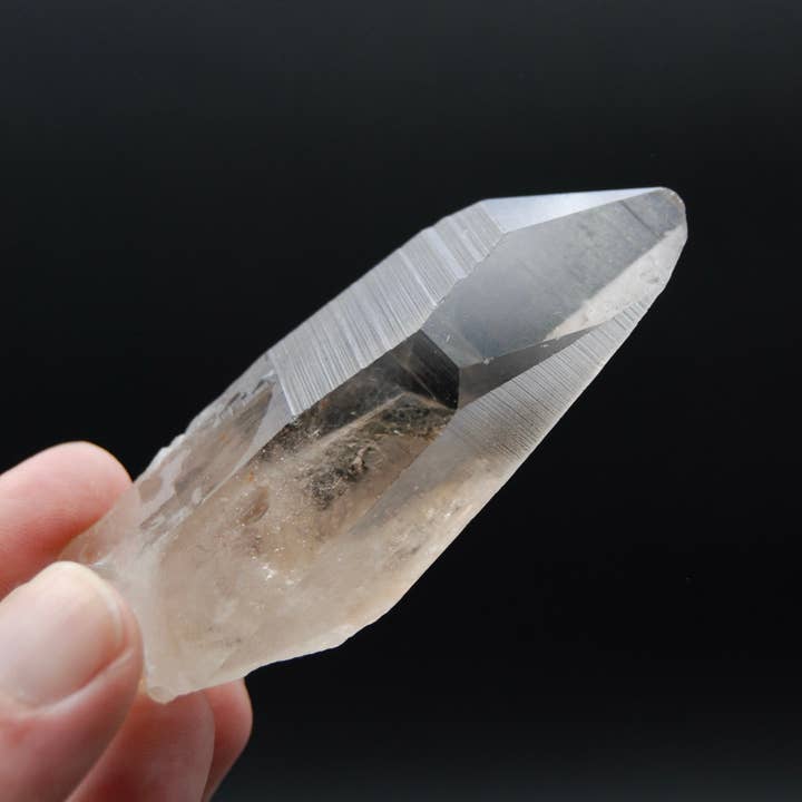 3.25in 88g Pink Shadow Lemurian Seed Quartz Crystal, Smoky Lemurian Starbary, Brazil for wholesale by Caspar Curiosities