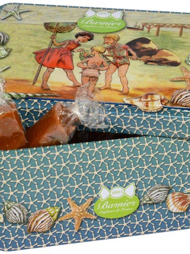 Barnier · Salted butter caramels beach tin for wholesale by French Feast