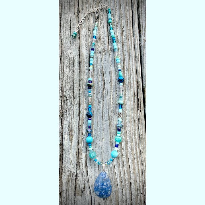 Blue Quartz Gemstone Necklace for wholesale by Spirit Shack