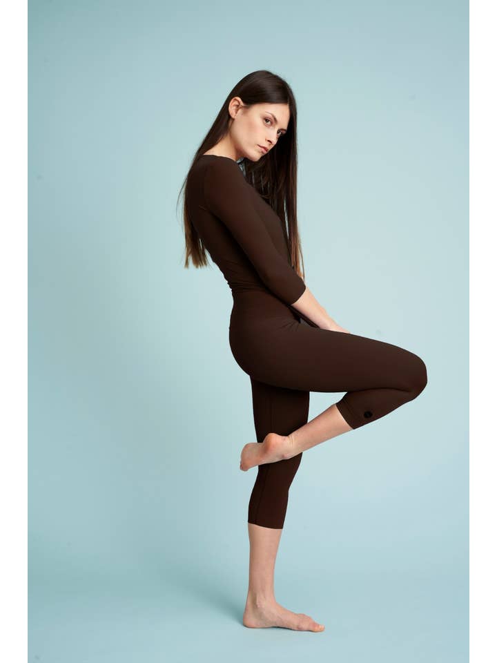 Leggins Capri Active Evolution Chocolate sin costuras al por mayor