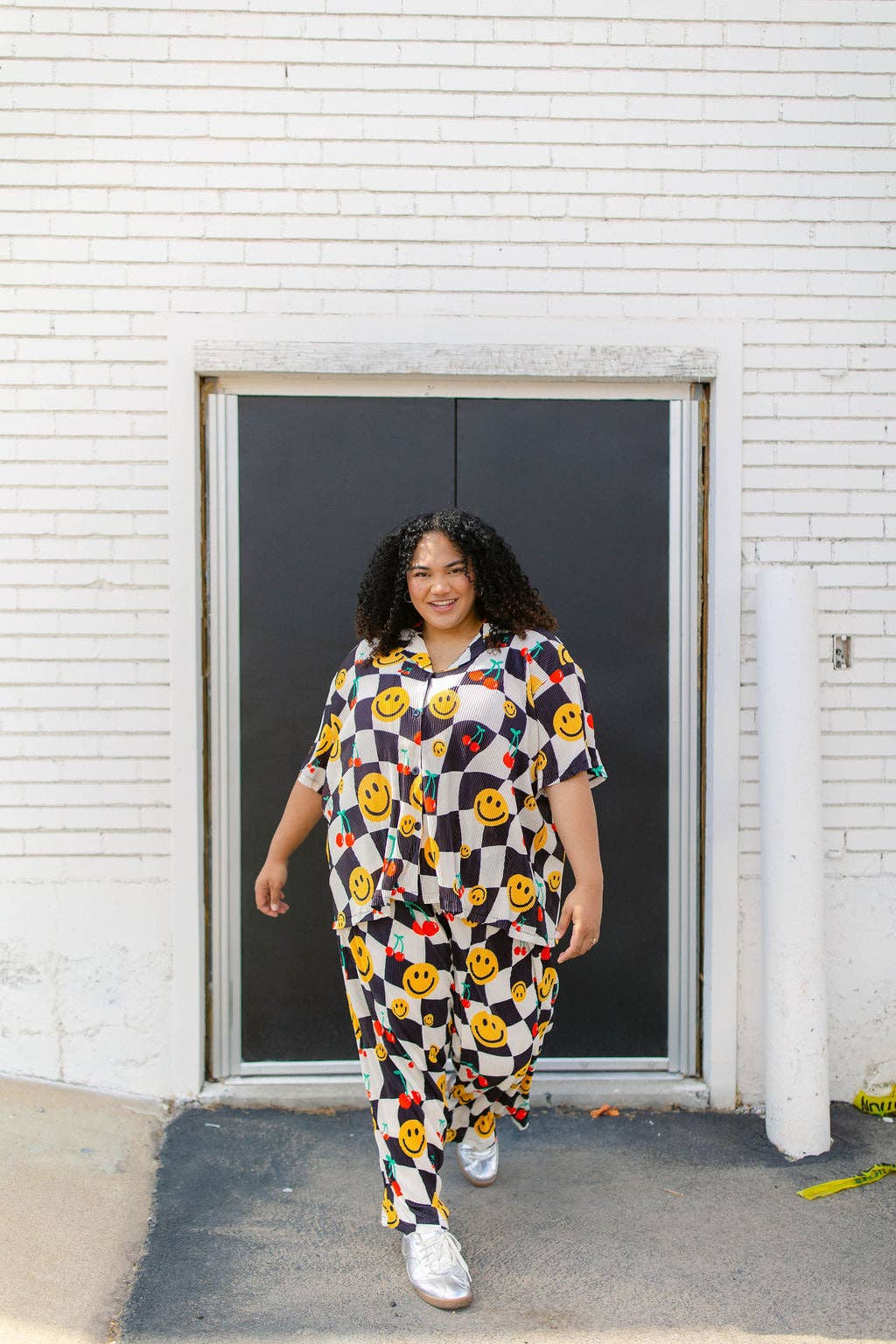 Taby Originals - Wholesale Top & Pant Set (NOT Loungewear) - Women's - TABY ORIGINAL: Smiles In Check Plisse Set in sizes XS-5X***1