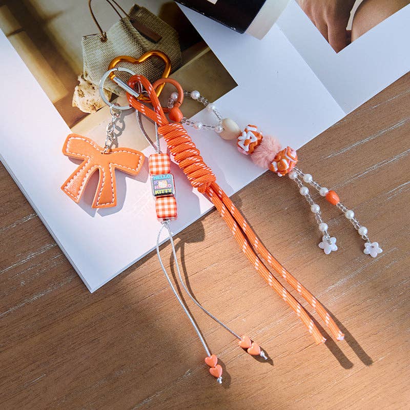 Dipped Shop - Wholesale Keychain - Women's - Cute Leather Heart Braided Keychain Bag Charm DP257654