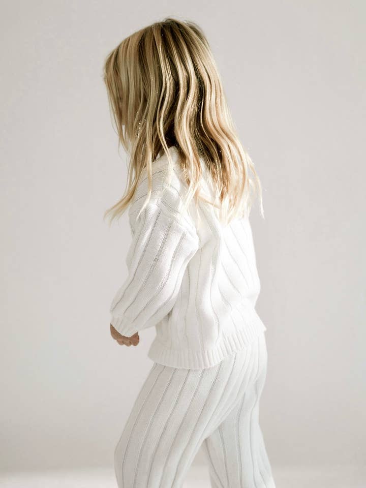 Jersey ancho de punto acanalado para niños 'Dove' para venta al por mayor de Oat Children