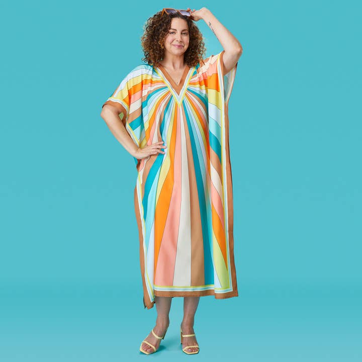 WerkShoppe - Wholesale Kaftan - Women's - Sun Stripes Caftan, Beach and Pool Coverup