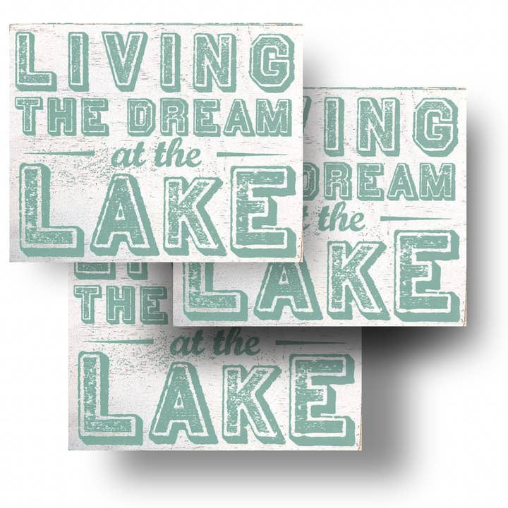 Go Jump in the Lake® - Wholesale Gallery Wall Set - Living the dream at the lake -Set of 3- Available- 4 colors1