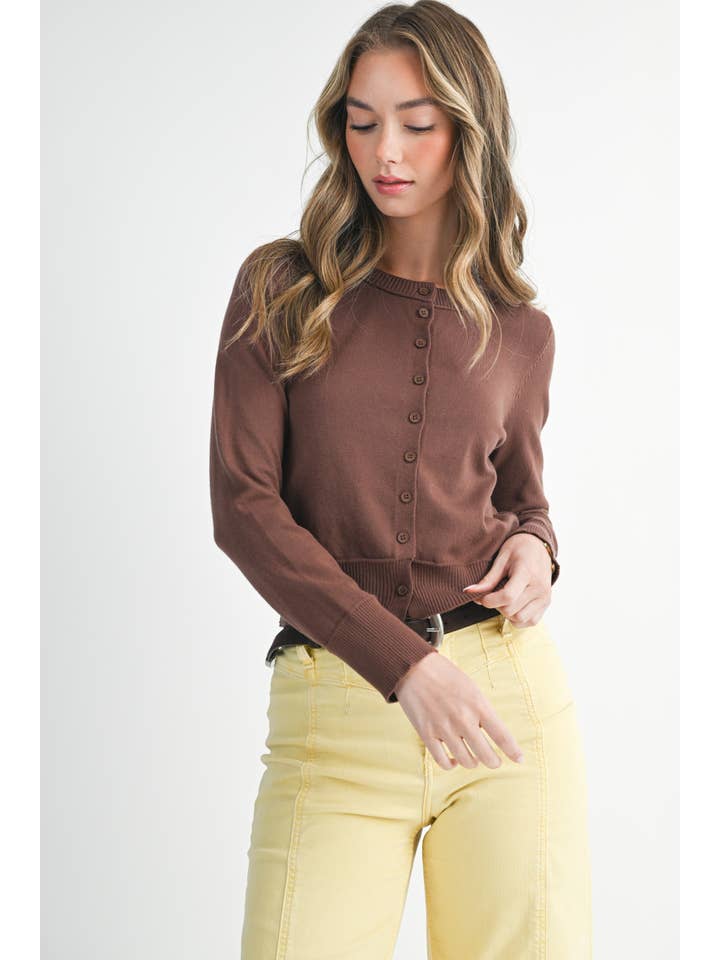 AEMI + CO - Wholesale Cardigan - Women's - 5176GN Ribbed Button-Up Knit Cardigan30