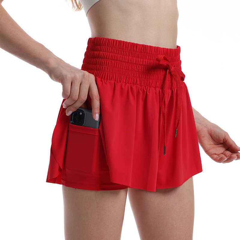 Rosa Clothing - Wholesale Shorts - Women's - Flowy Butterfly Athletic High rise Shorts with inner pocket6