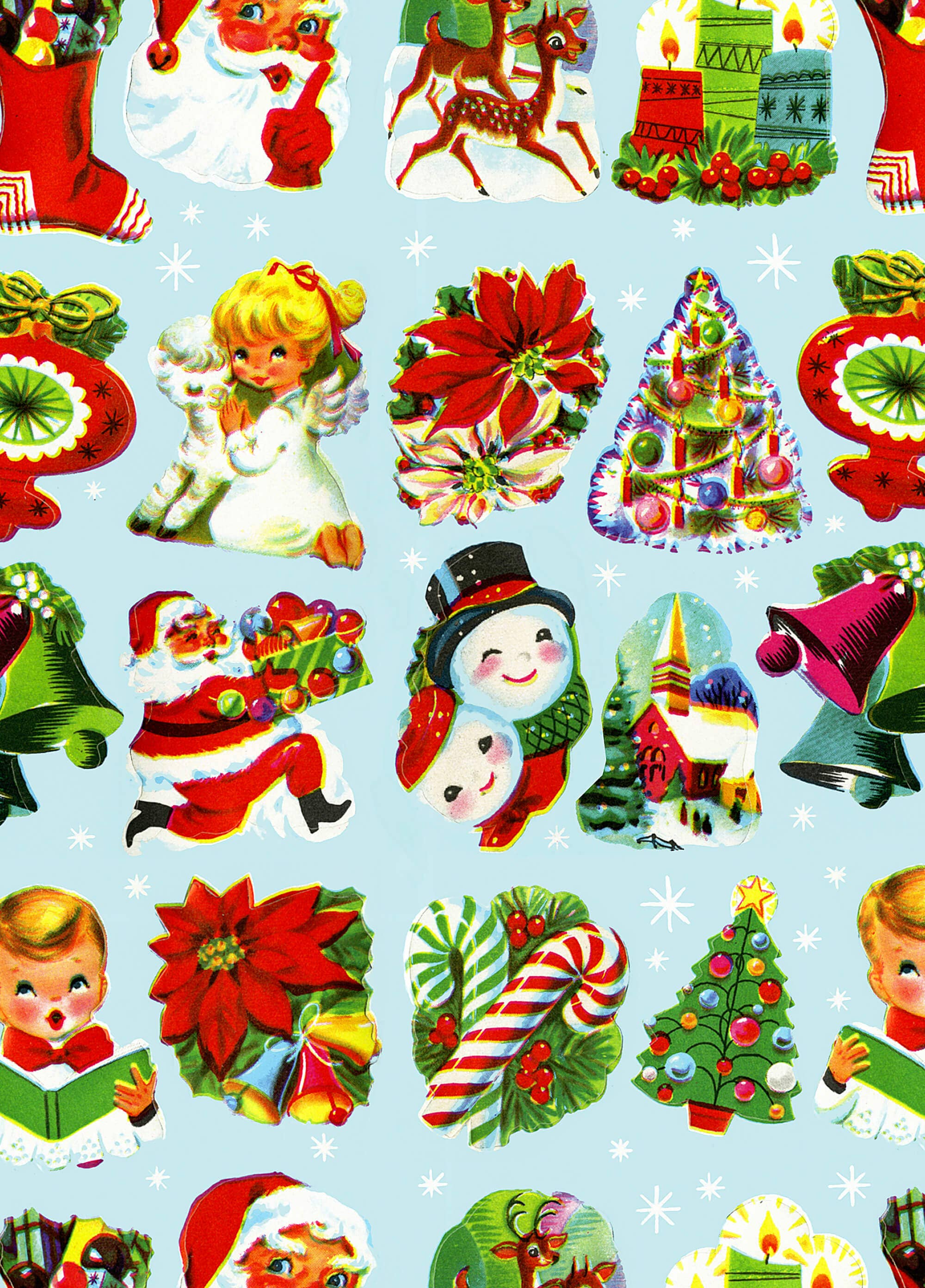 Dean Morris Cards - Wholesale Flat Wrap - Vintage festive motifs Gift Wrap2