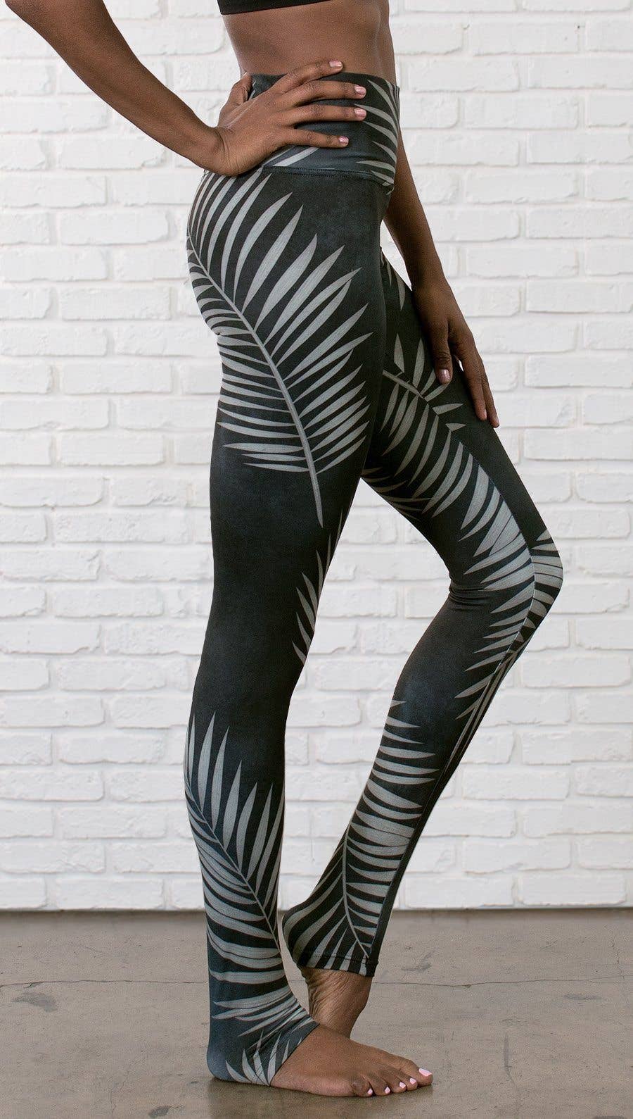 Eagle Rock Werkshop® - Wholesale Athletic/Lounge Leggings - Women's - Black Palms - Buttery Soft Athleisure Leggings8