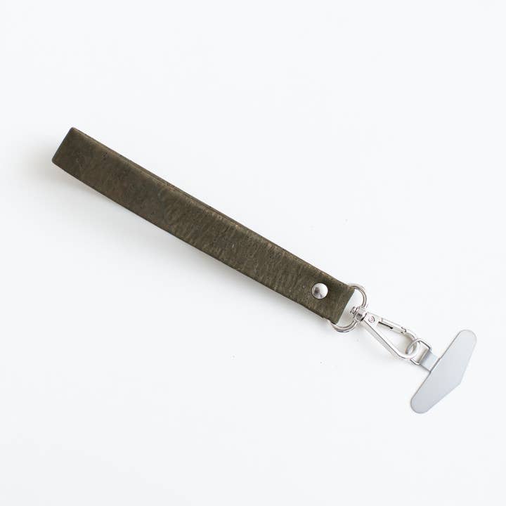 Cork Phone Wristlet Strap w/tether tab attachment--Green for wholesale by KORK & Inspired by KORK