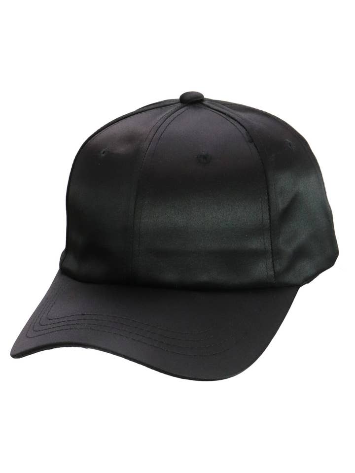 Gorra de béisbol de satén de seda sintética con correa trasera para venta al por mayor de Cap Zone