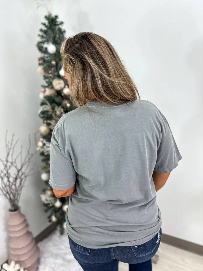birdie - Wholesale Screen Printed T-Shirt - Women's - Griswold's Tree Farm Gray Graphic Tee
