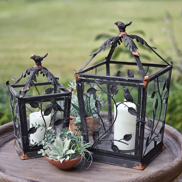 CTW Home Collection - Wholesale Lantern - Set of Two Rustic Woodland Lanterns