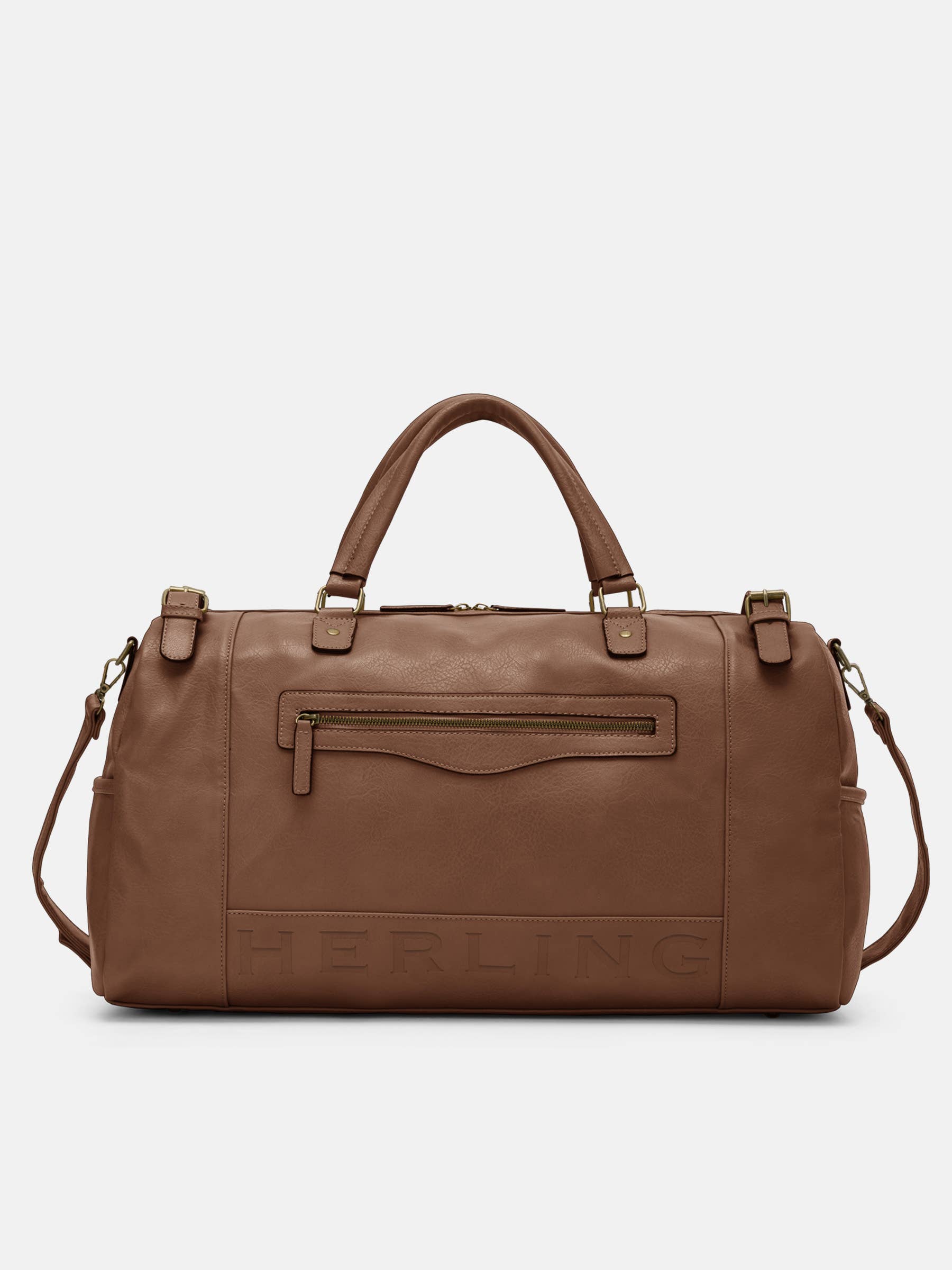 Herling – Saco de viagem - Unissexo por atacado – Herling - Bolsa de viagem vintage grande em couro PU8