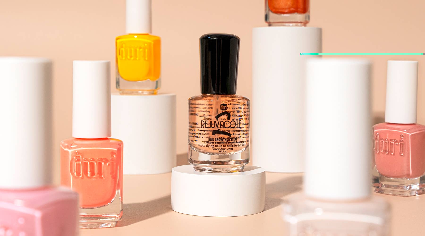 Duri Cosmetics - Vente Vernis à ongles durcisseur - Système de croissance des ongles Rejuvacote 2, formule super sensible, couche de base et couche de finition3