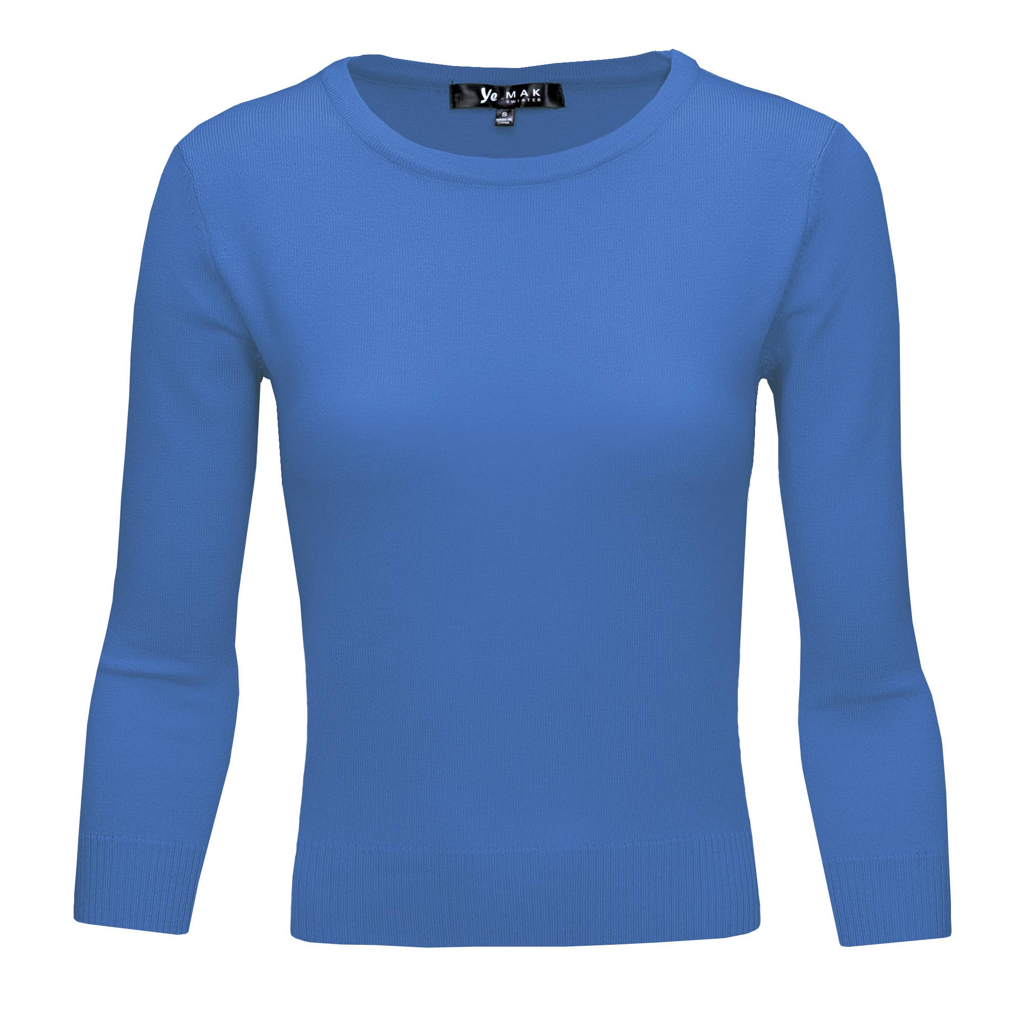 Mak - Wholesale Knit Top - Women's - 3/4 Sleeve Crewneck Soft Lightweight Basic Knit Top MK363625