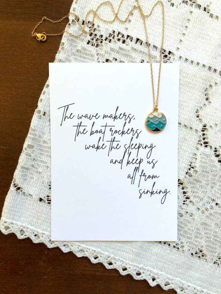 Wave Maker Ocean Waves Necklace & Print for wholesale by Hamrick Avenue
