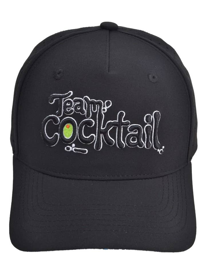 Logo w/ Tropical Buckets Performance Hat (Black) for wholesale by Team Cocktail