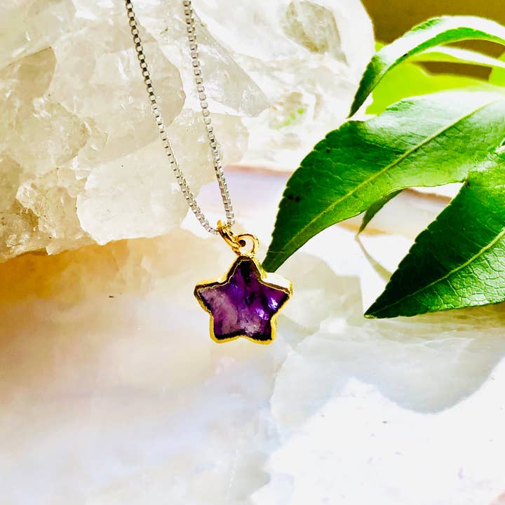 Stjärna ljusa ädelsten hänge halsband för wholesale av Howling Dog Artisan Jewellery