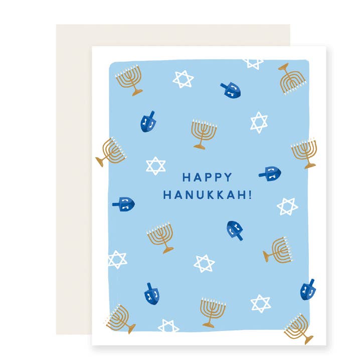 Happy Hanukkah Card for wholesale by Slightly Stationery