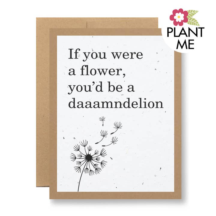 Seedy Cards - Vente Cartes d'amitié - Carte de vœux en papier ensemencé - ...daaamndelion