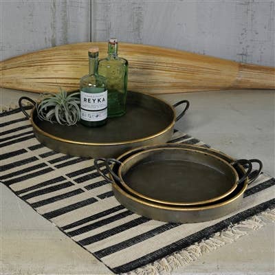 HomArt - Vendita all'ingrosso Vassoi decorativi - Archer - Set di 3 vassoi zincati, rotondi6