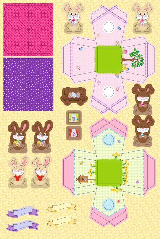 URSUS® / Buntpapierfabrik Ludwig Bähr GmbH & Co. KG - Wholesale DIY Craft Kit - Paper Birdhouses “Bunny”1