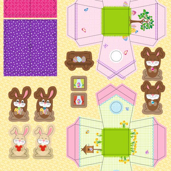 URSUS® / Buntpapierfabrik Ludwig Bähr GmbH & Co. KG - Wholesale DIY Craft Kit - Paper Birdhouses “Bunny”1