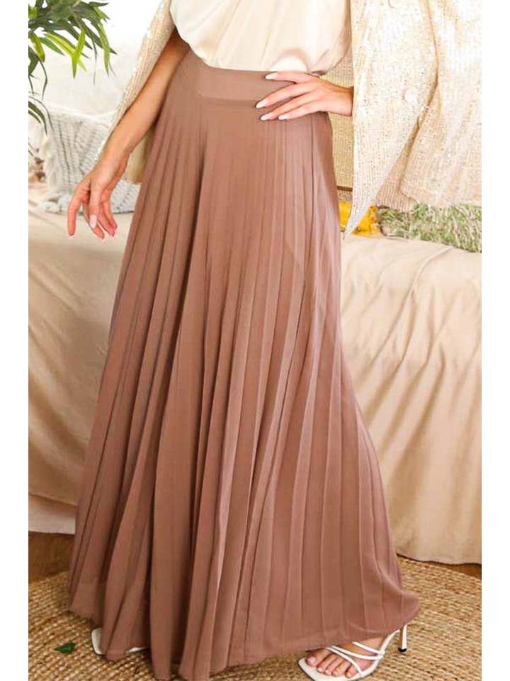 Vine & Love - Wholesale Pants - Women's - High Waist Wide-Leg Palazzo Pleated Long Trousers VP81219