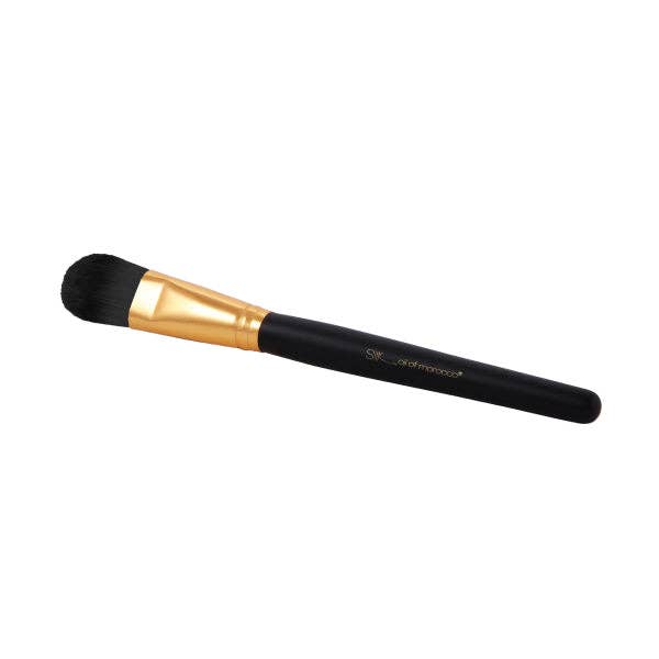 Silk oil of Morocco - Wholesale Cheek/face make-up brush - Vegan Foundation Brush - Black Tip1