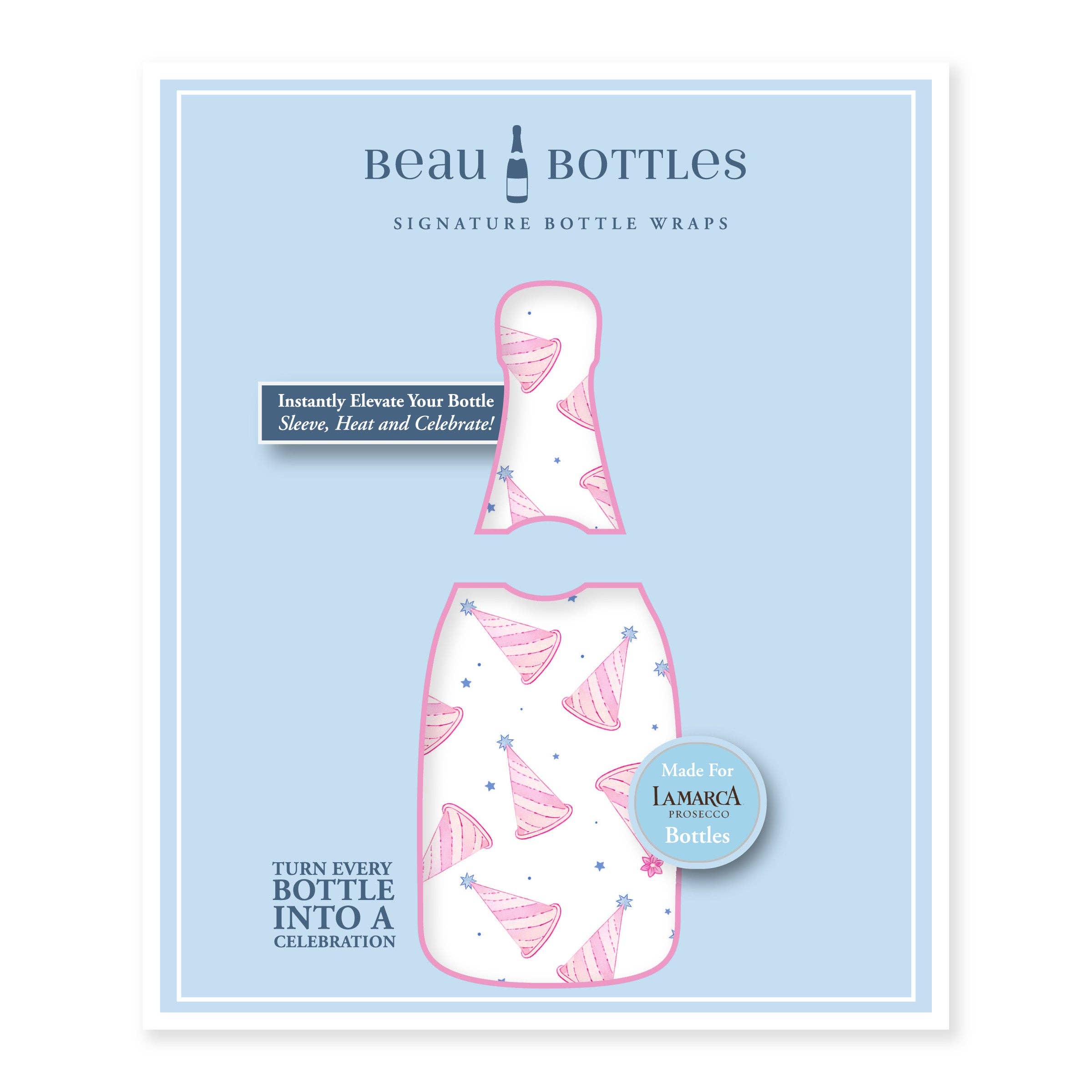 Beau Bottles - Wholesale Wine Gift Bag - Beau Bottles Pastel Birthday Party Hats - Prosecco Collection5