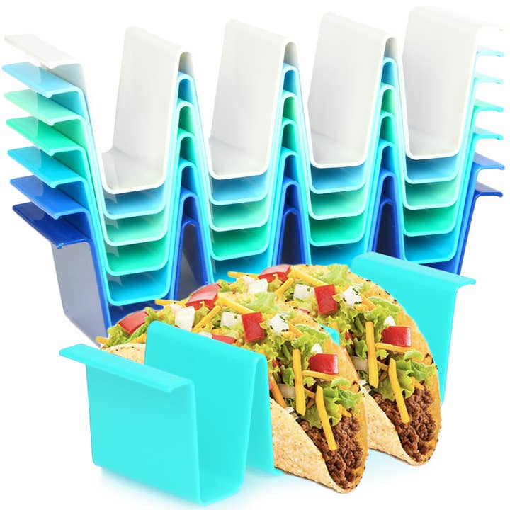 Youngever 8 Pack Taco Holder Stands Taco Tray -Coastal for wholesale by Youngever