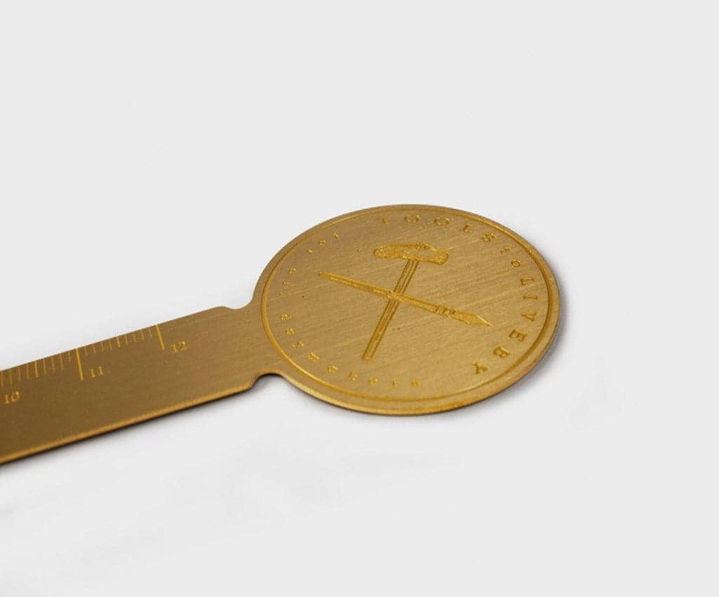 Notable Designs (UK) – wholesale Bookmark – Tools to Live By - Brass Rulermark3