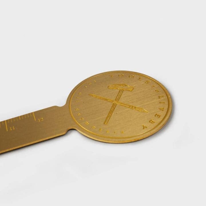 Notable Designs (UK) – wholesale Bookmark – Tools to Live By - Brass Rulermark3