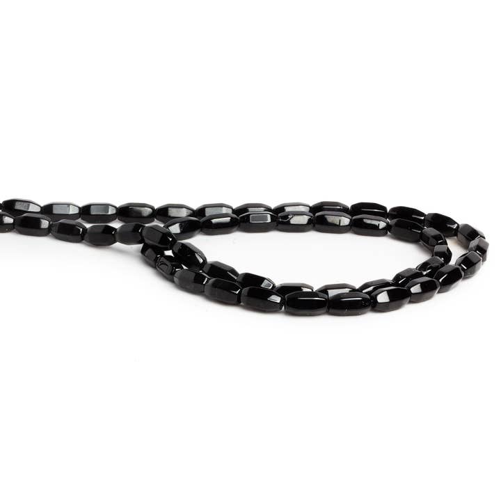 The Bead Traders – wholesale Beads – 9x4mm Black Onyx Faceted Tubes 15 inch 48 beads2