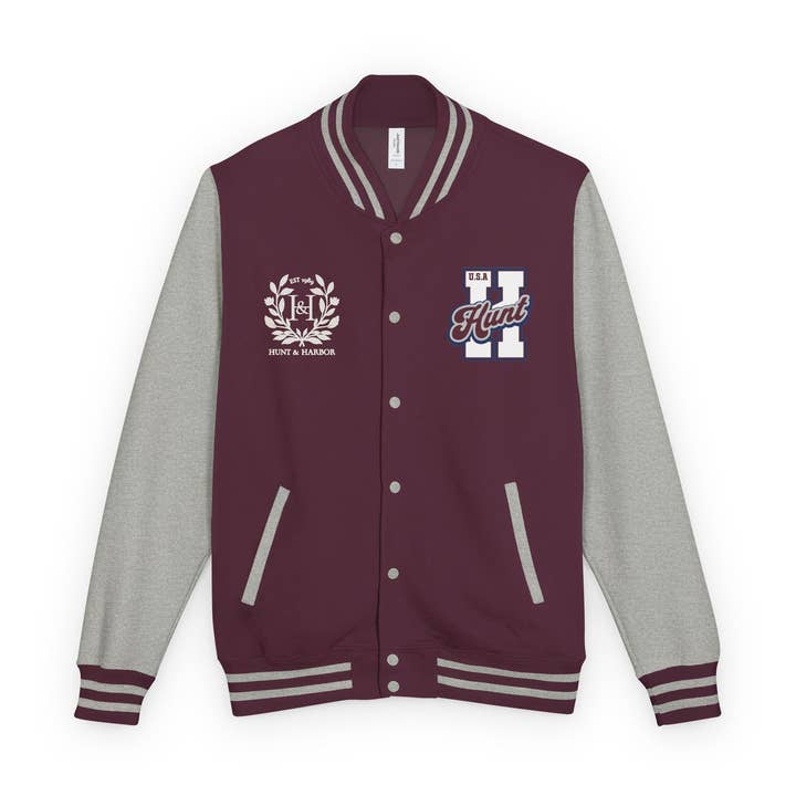 Varsity Letterman-jakke i tungvægtsklasse # for engroshandel hos Hunt & Harbor