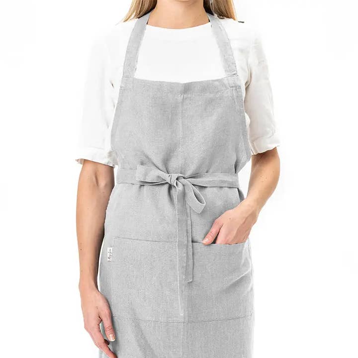 MagicLinen (We handle U.S. import procedures for you) - Wholesale Apron - Linen bib apron with pockets one size in bundle