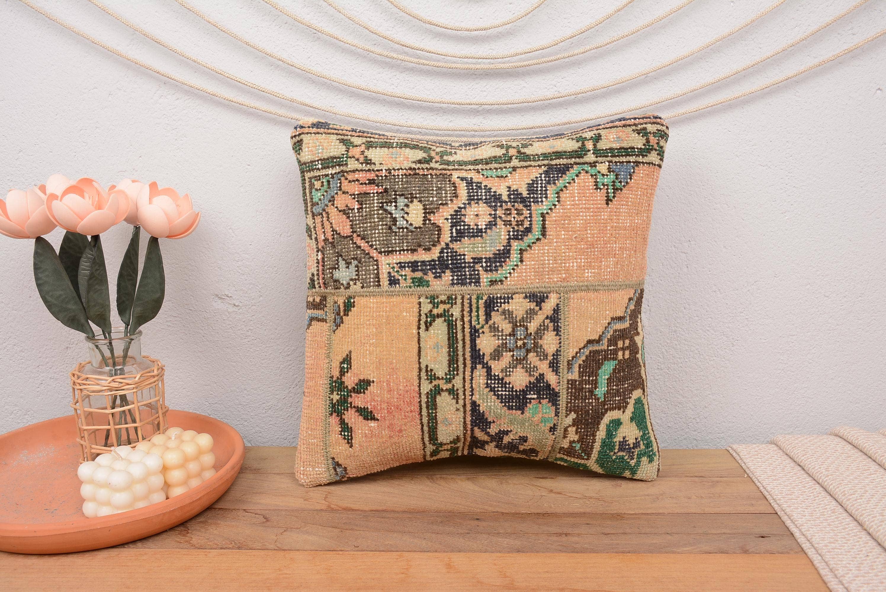 Kilim Pillow Decors - Wholesale Throw Pillow Cover - Vintage Kilim Boho Pillow Sham Cover 16x16 Home Decor1