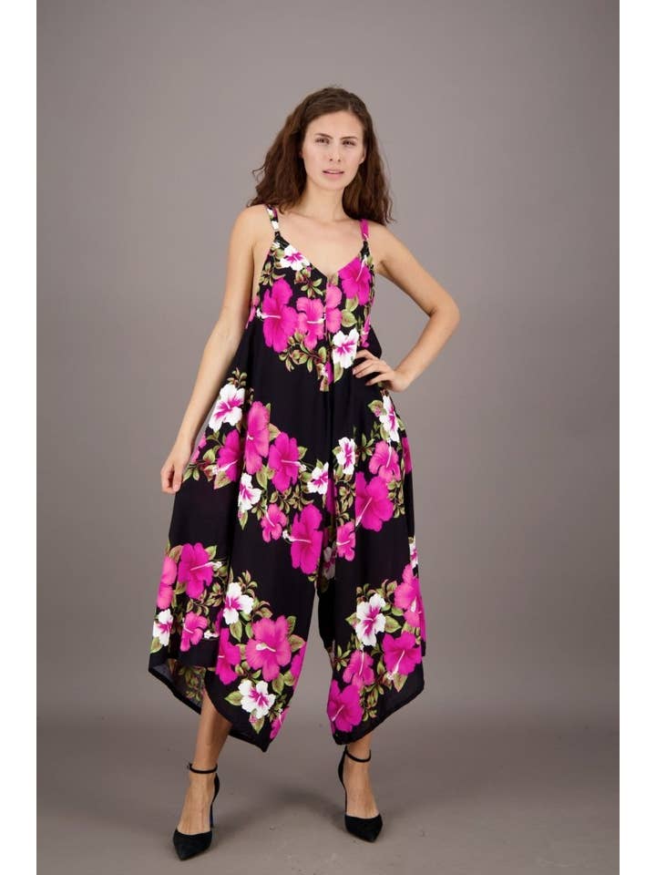 Advance Apparels - Wholesale Jumpsuit - Women's - Floral Print Jumper THJ-7081