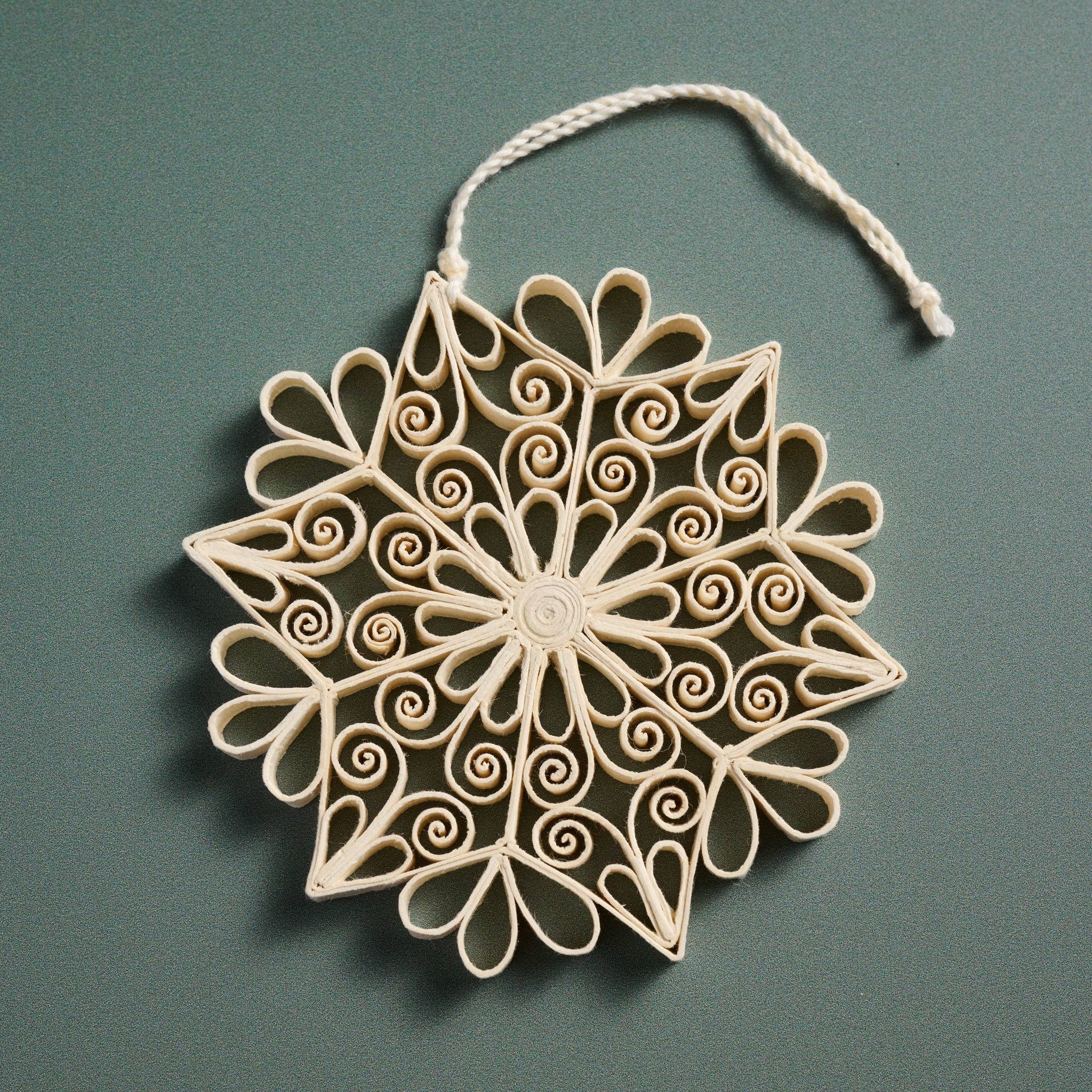 Ten Thousand Villages - Wholesale Ornament - Quilled Cream Snowflake Ornament1