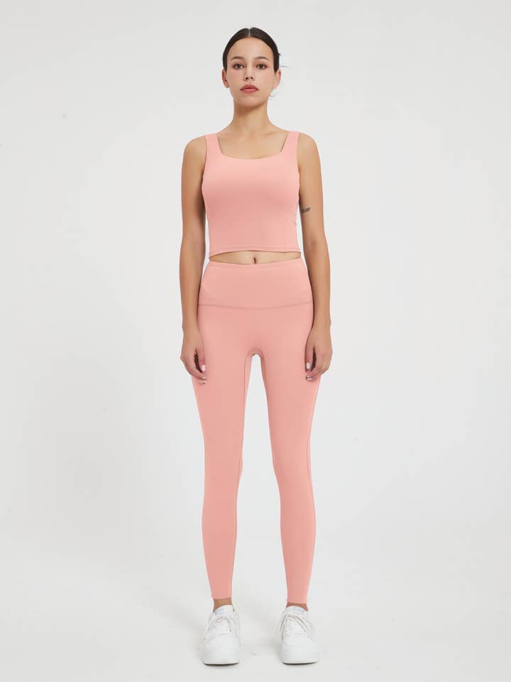 91thelabel - Wholesale Activewear Set - Women's - Grace U-Neck Molded Cup Tank & Leggings Activewear Set17