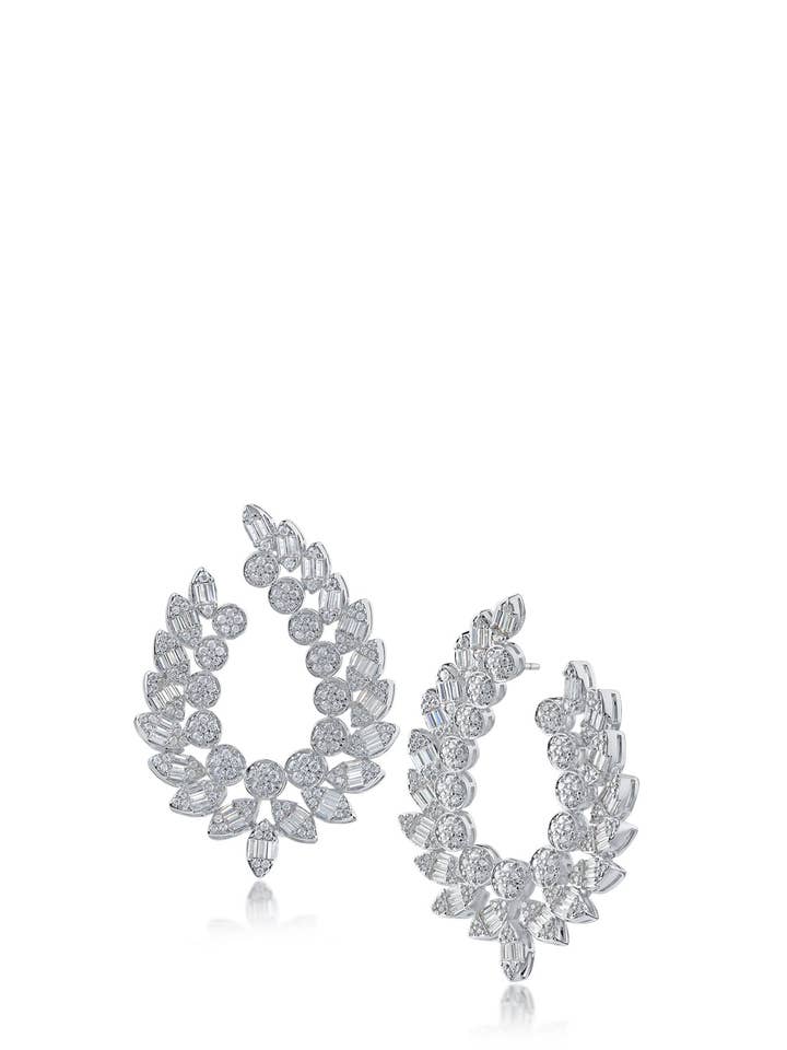 Multi Shape CZ Open Oval Earrings for wholesale by CZ by Kenneth Jay Lane
