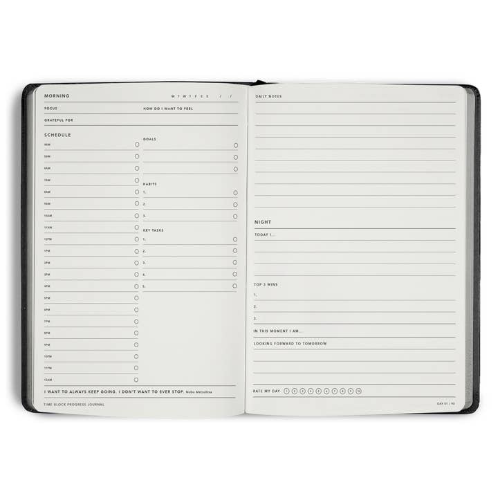 MiGoals - Wholesale Journal/Diary - Time Block 90 Day Progress Journal