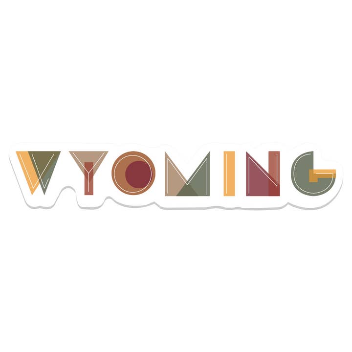 Wyoming Letter Shapes Sticker for wholesale by Roam Around Wear