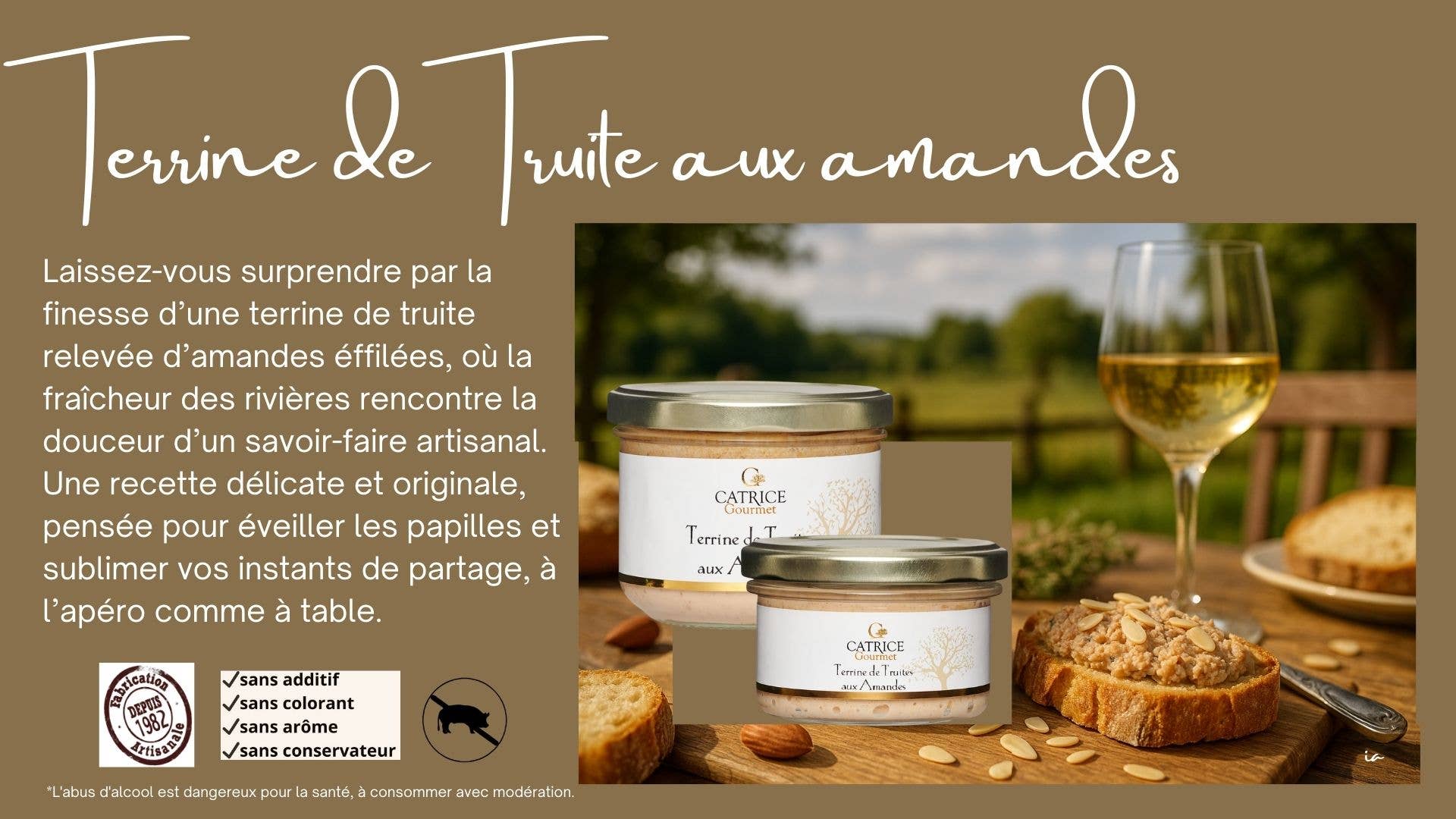 CATRICE GOURMET - Wholesale Tapenade - Fish Terrine - Trout Terrine with Almonds 100g0