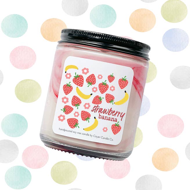 Velas de 9 oz - Fresa y plátano para venta al por mayor de Coyer Candle Co.